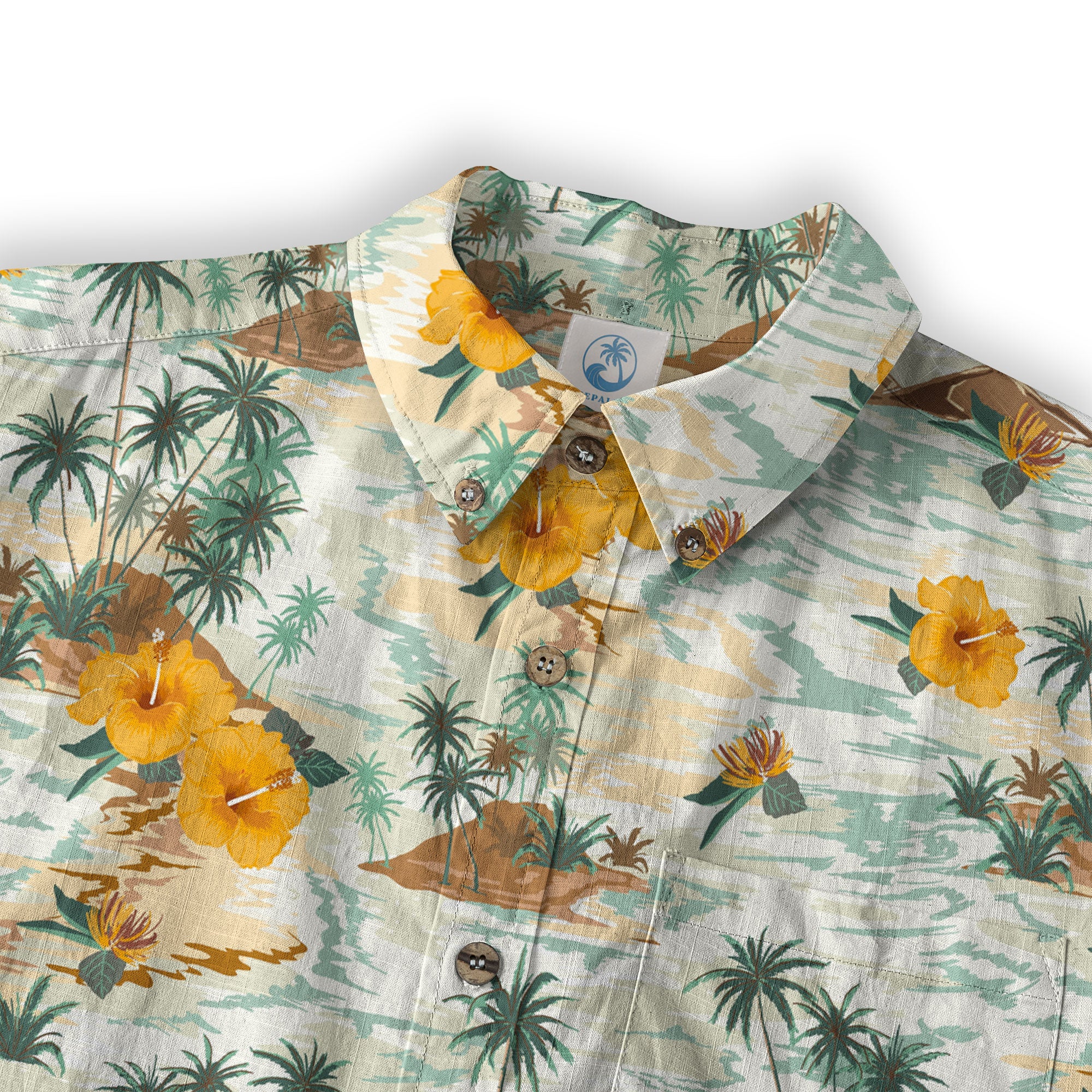 Ocean Animals Hawaiian Button Up Long Sleeve Shirt, Sea Hawaii Shirt - The Palmix