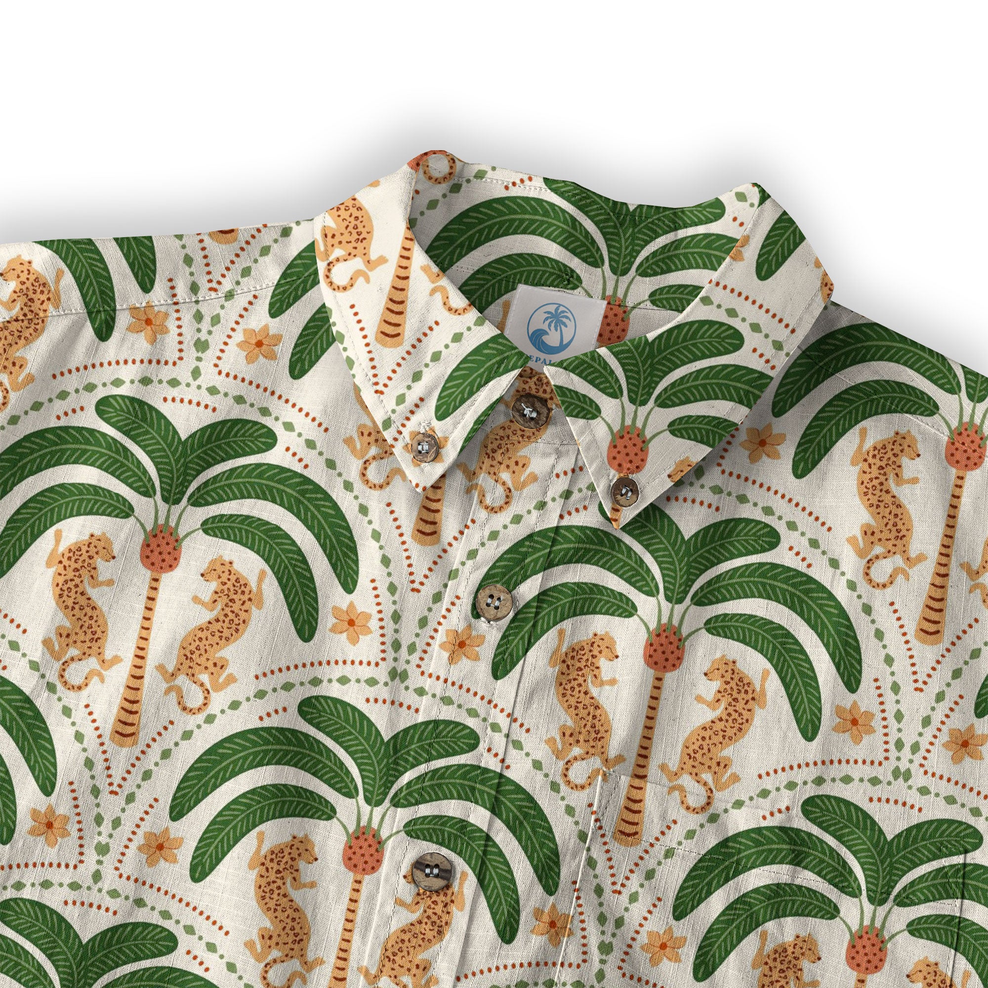 Tropical Fruits Aloha Hawaiian Button Up Long Sleeve Shirt, Summer Beach Aloha Hawaii Shirt - The Palmix