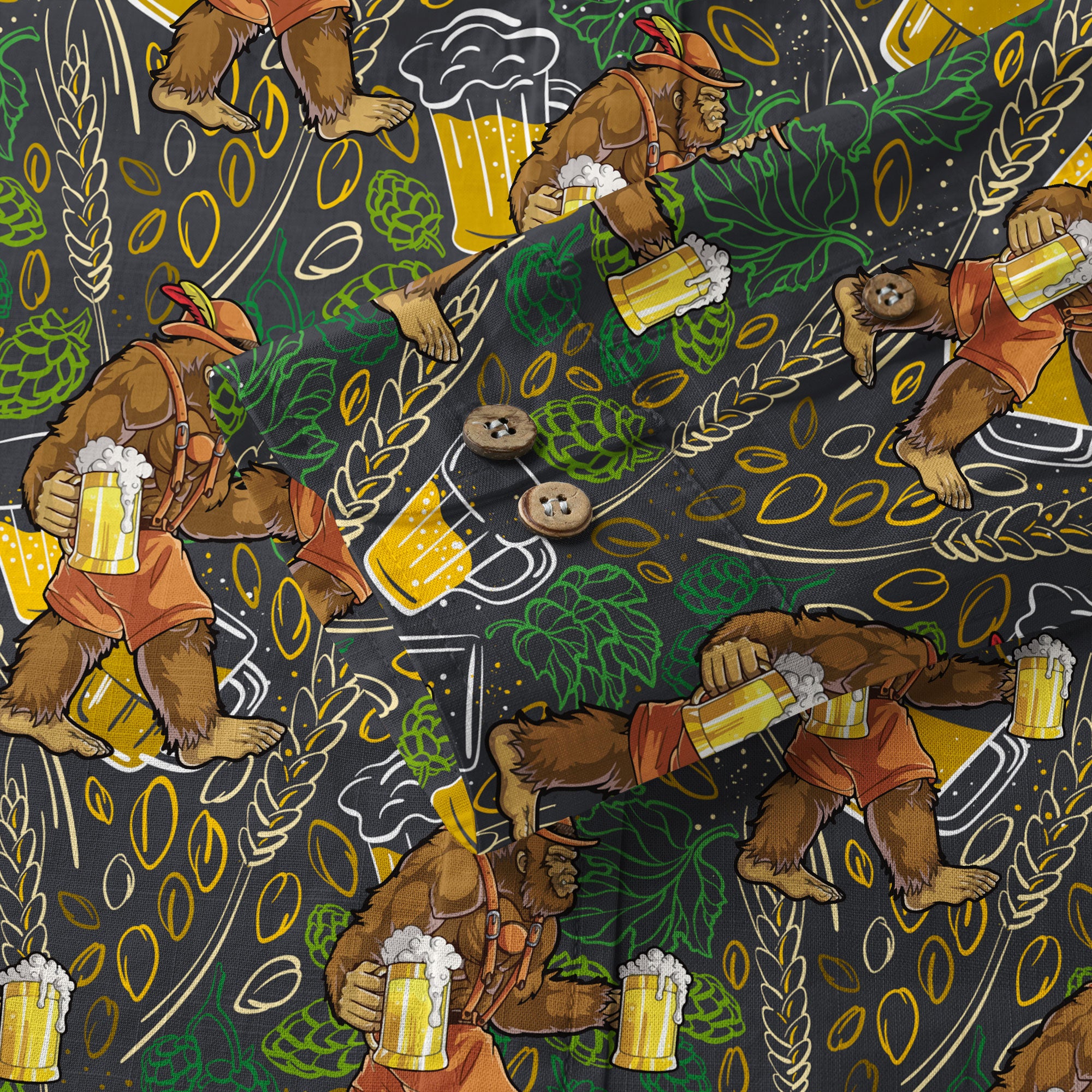 Bigfoot Beer Hawaiian Shirt, Bigfoot Aloha Shirt, Beer Button Down Shirt - The Palmix