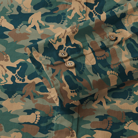 Camo Bigfoot Hawaiian Shirt Men Women, Hibiscus Bigfoot Sasquatch Hawaiian Shirt, Bigfoot Summer Beach Aloha Short Sleeve Button Down - The Palmix
