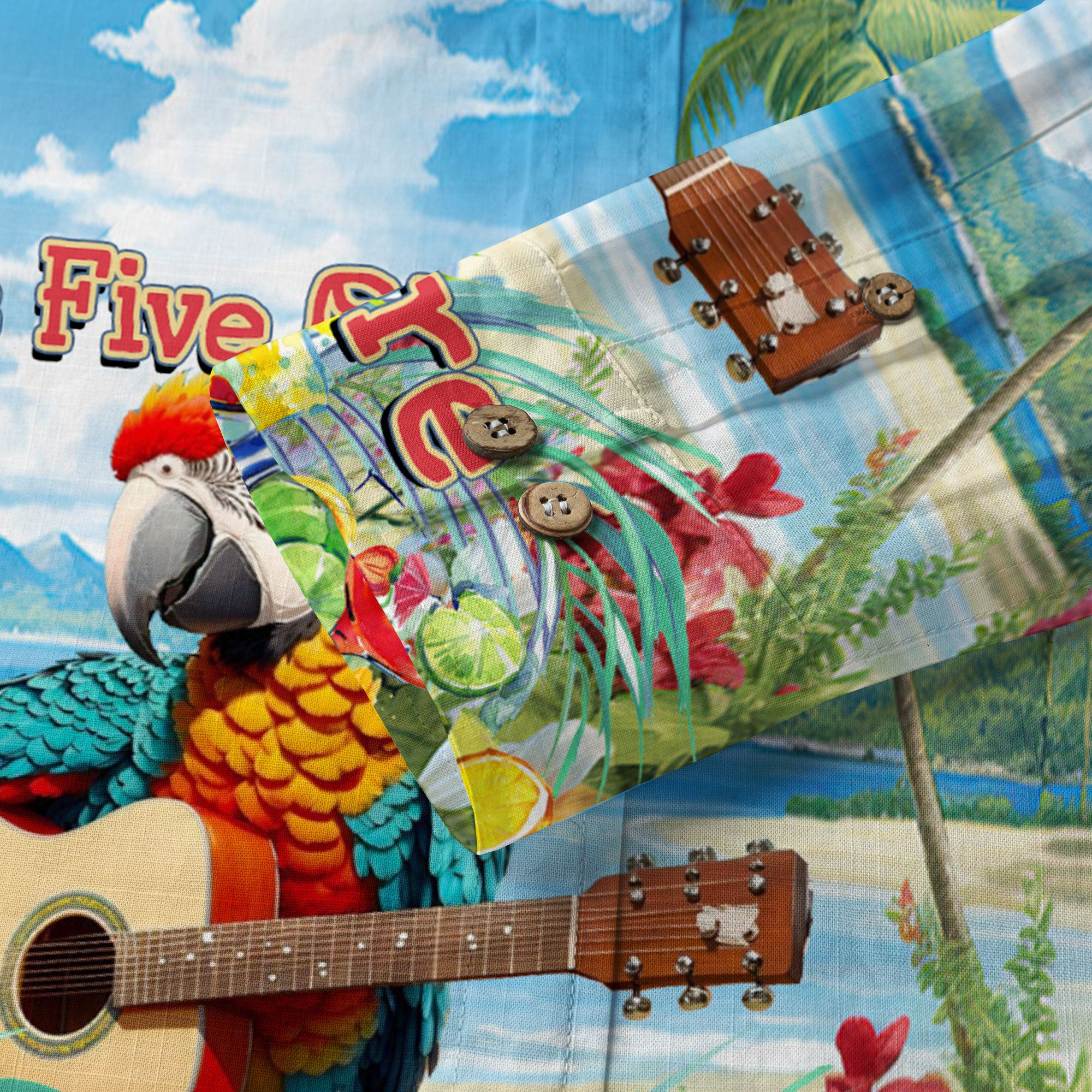 It's Five Oclock Somewhere Hawaii Shirt - Tropical Summer Button Down Mens Hawaiian Shirts - The Palmix