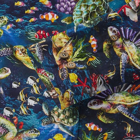 Tropical Turtle Hawaiian Shirts for Men Women, Sea Turtle Aloha Summer Beach Shirt - The Palmix