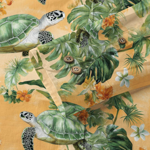Tropical Turtle Hawaiian Shirts for Men Women, Sea Turtle Aloha Summer Beach Shirt - The Palmix
