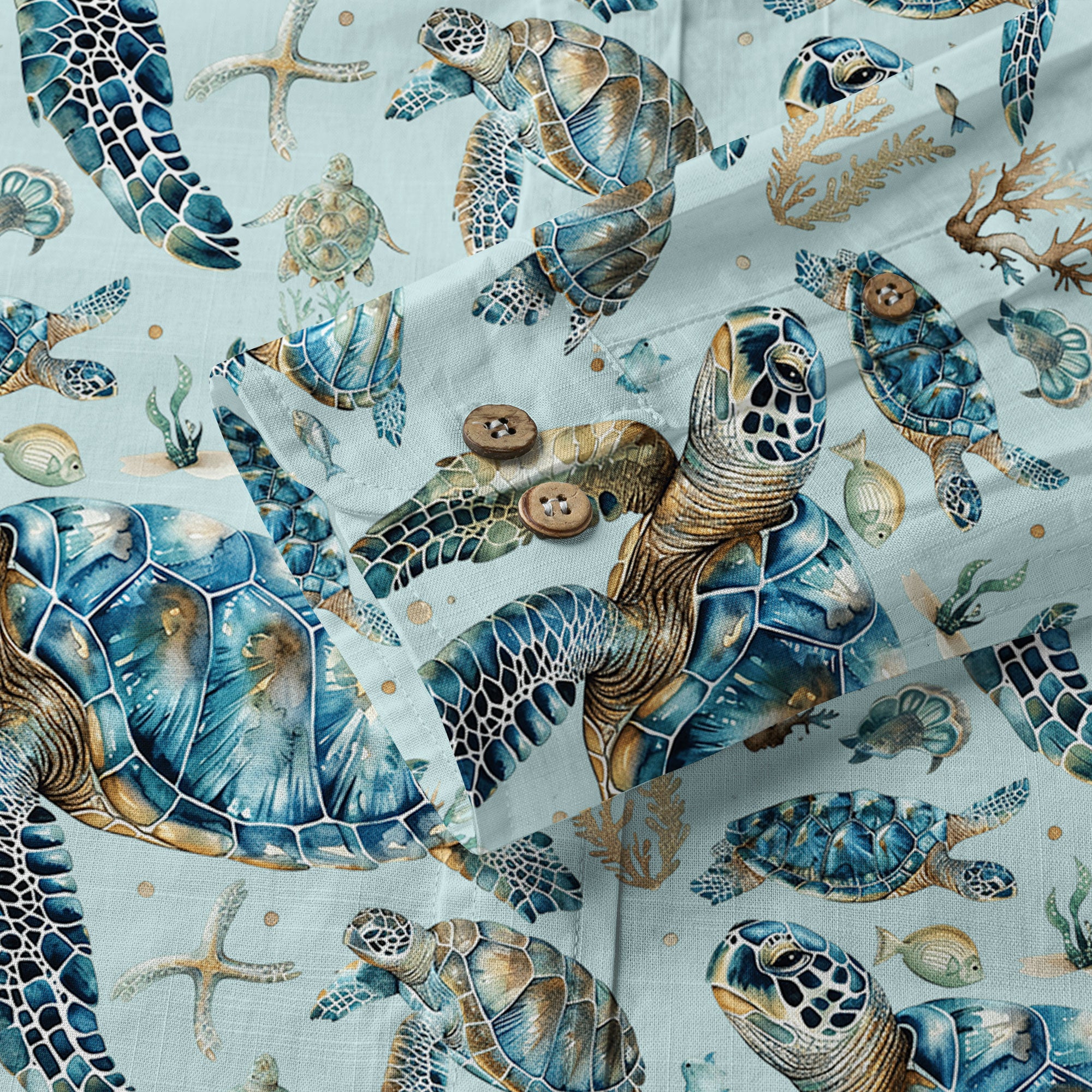 Tropical Turtle Hawaiian Shirts for Men Women, Sea Turtle Aloha Summer Beach Shirt - The Palmix