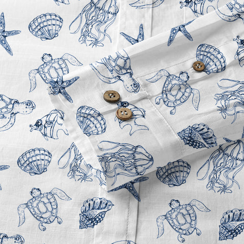 Sea Turtle Hawaiian Shirts for Men Women Youth, Vintage Sea Turtle Aloha Summer Beach Shirt - The Palmix