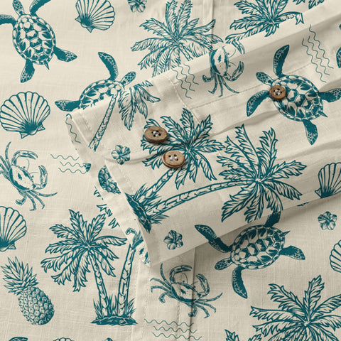 Turtle Aloha Shirt, Turtle Ocean Hawaiian Shirt - The Palmix