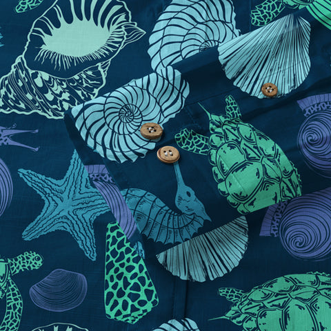 Turtle Aloha Shirt, Turtle Ocean Hawaiian Shirt - The Palmix