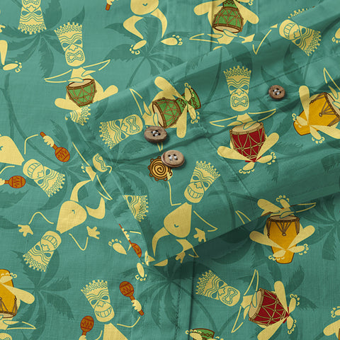 Tiki Mask Pattern Hawaiian Shirt, Floral Pattern Shirt - The Palmix