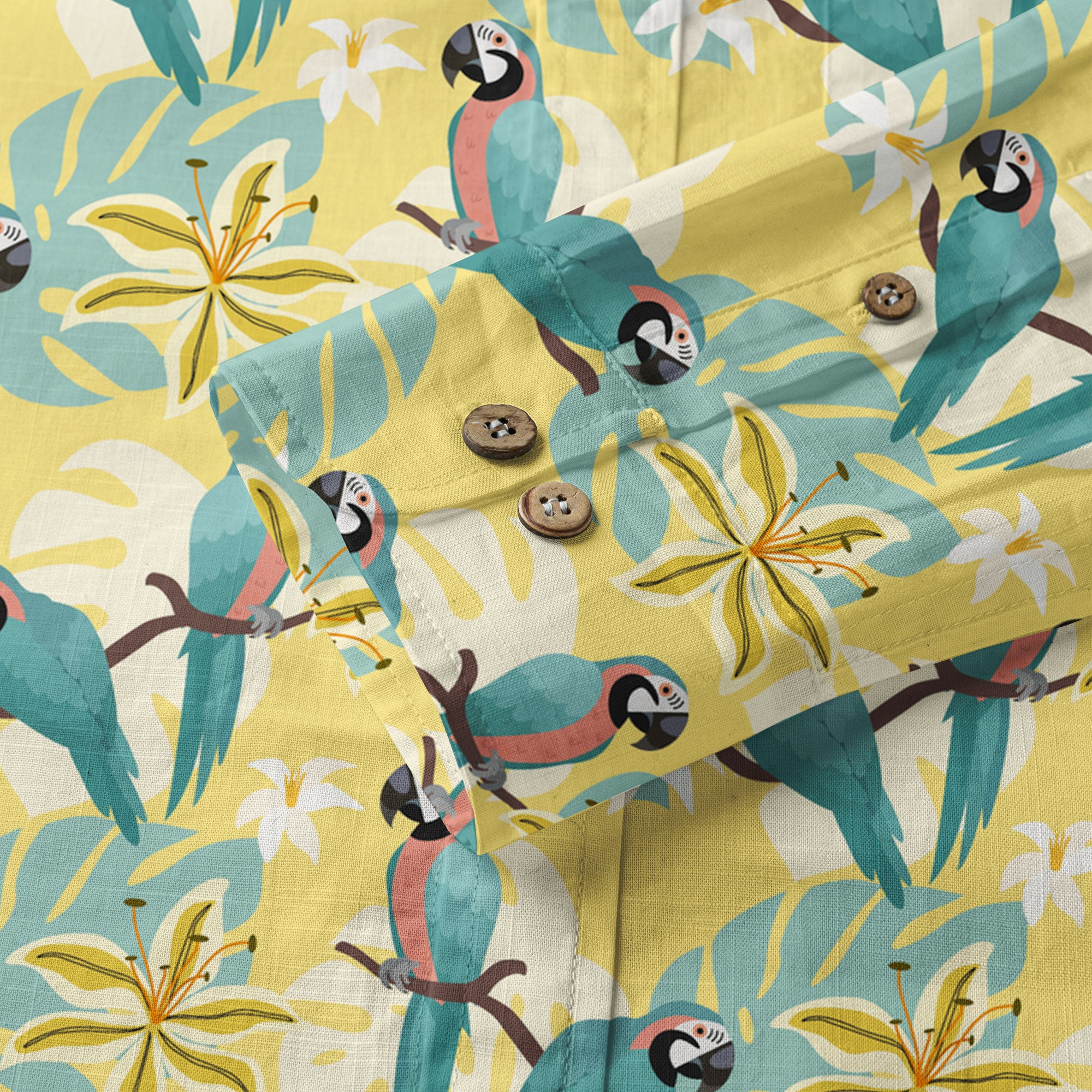 Tropical Parrot Summer Hawaiian Shirt, Colorful Parrot Flowers Pattern Hawaii Shirt - The Palmix
