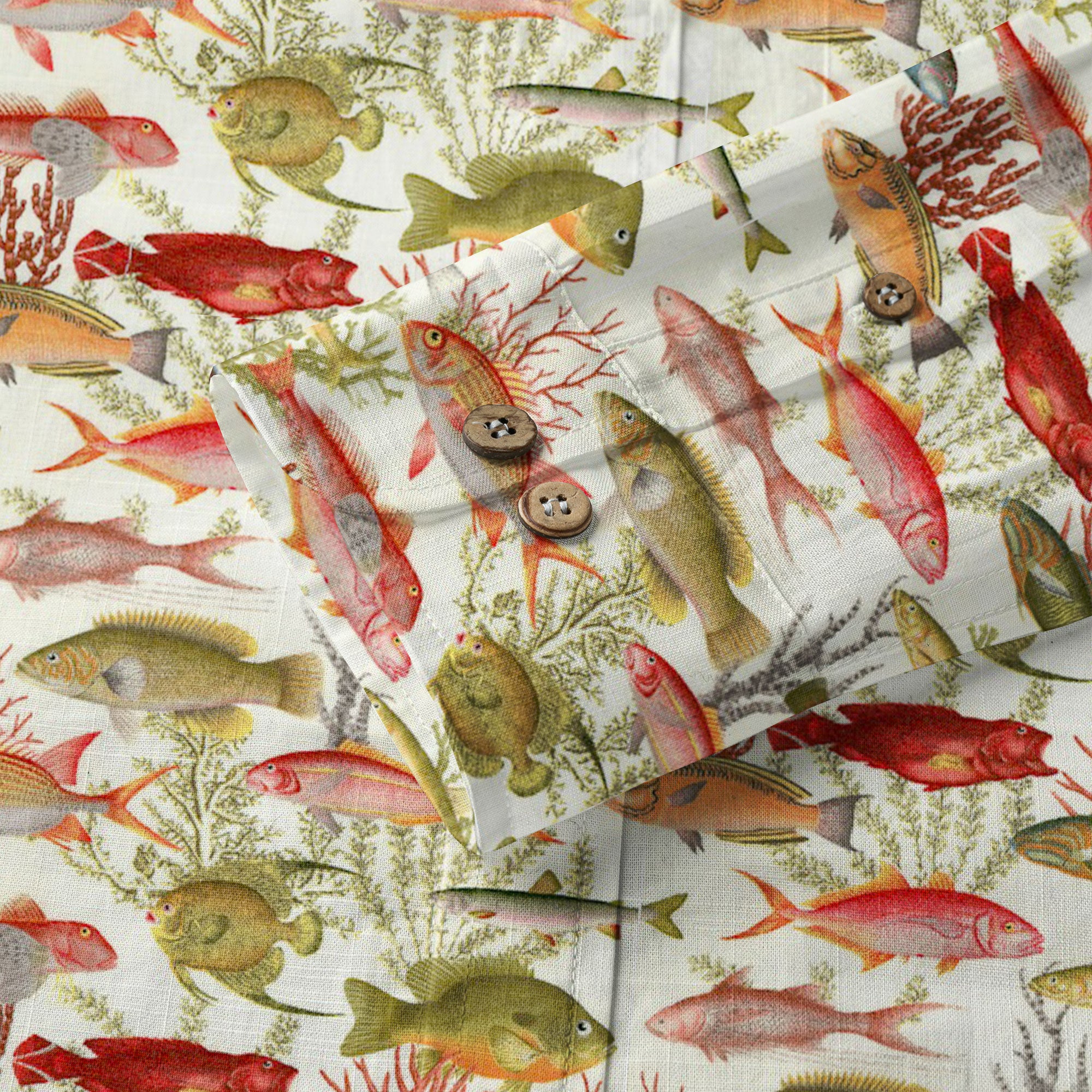 Sea Ocean Fish Women's Hawaiian Shirt, Sea Ocean Fish Print - The Palmix