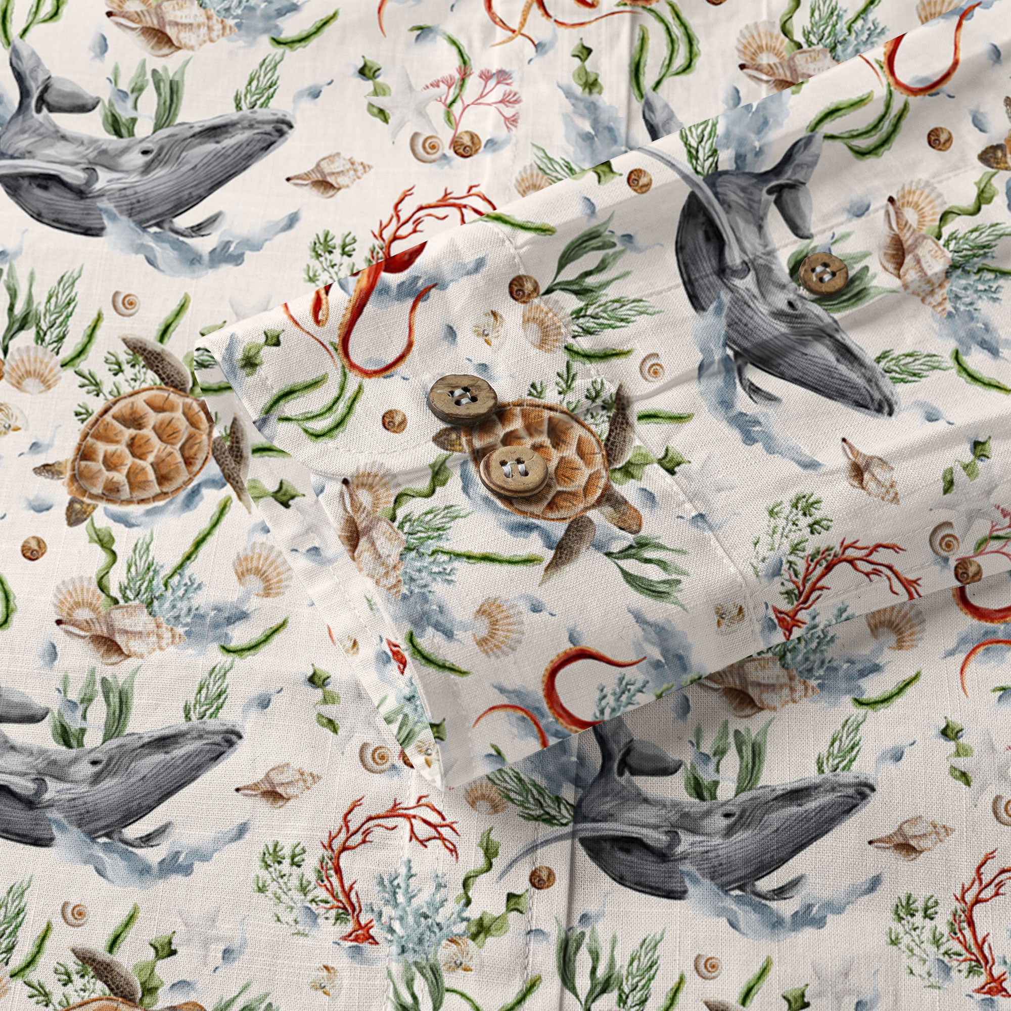 Sea Ocean Fish Women's Hawaiian Shirt, Sea Ocean Fish Print - The Palmix