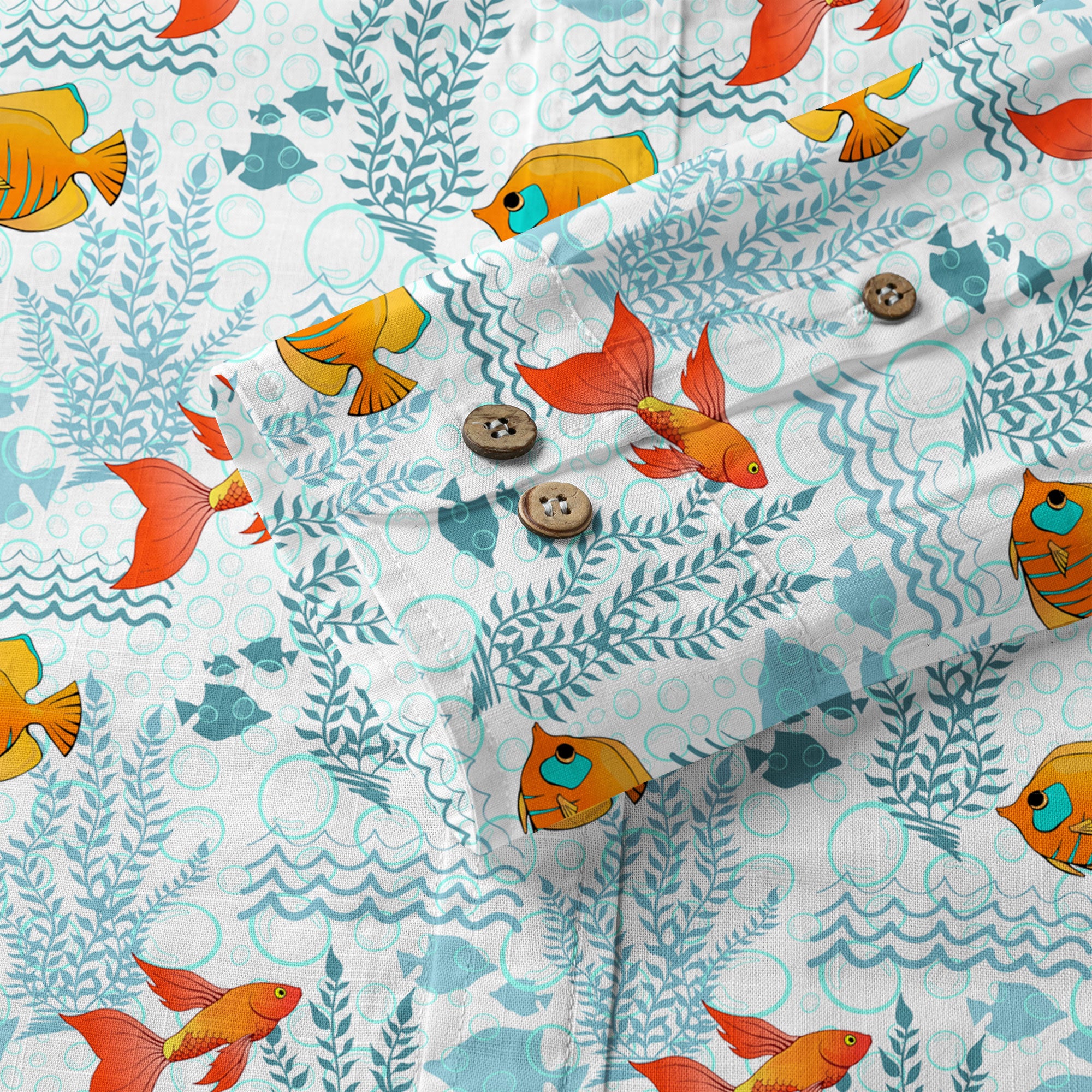 Sea Ocean Fish Women's Hawaiian Shirt, Sea Ocean Fish Print - The Palmix