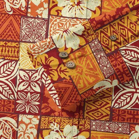 Maori Pattern Short Sleeve Luau Beach Aloha Hawaiian Shirt, Vintage Hawaiian Pattern Shirt - The Palmix