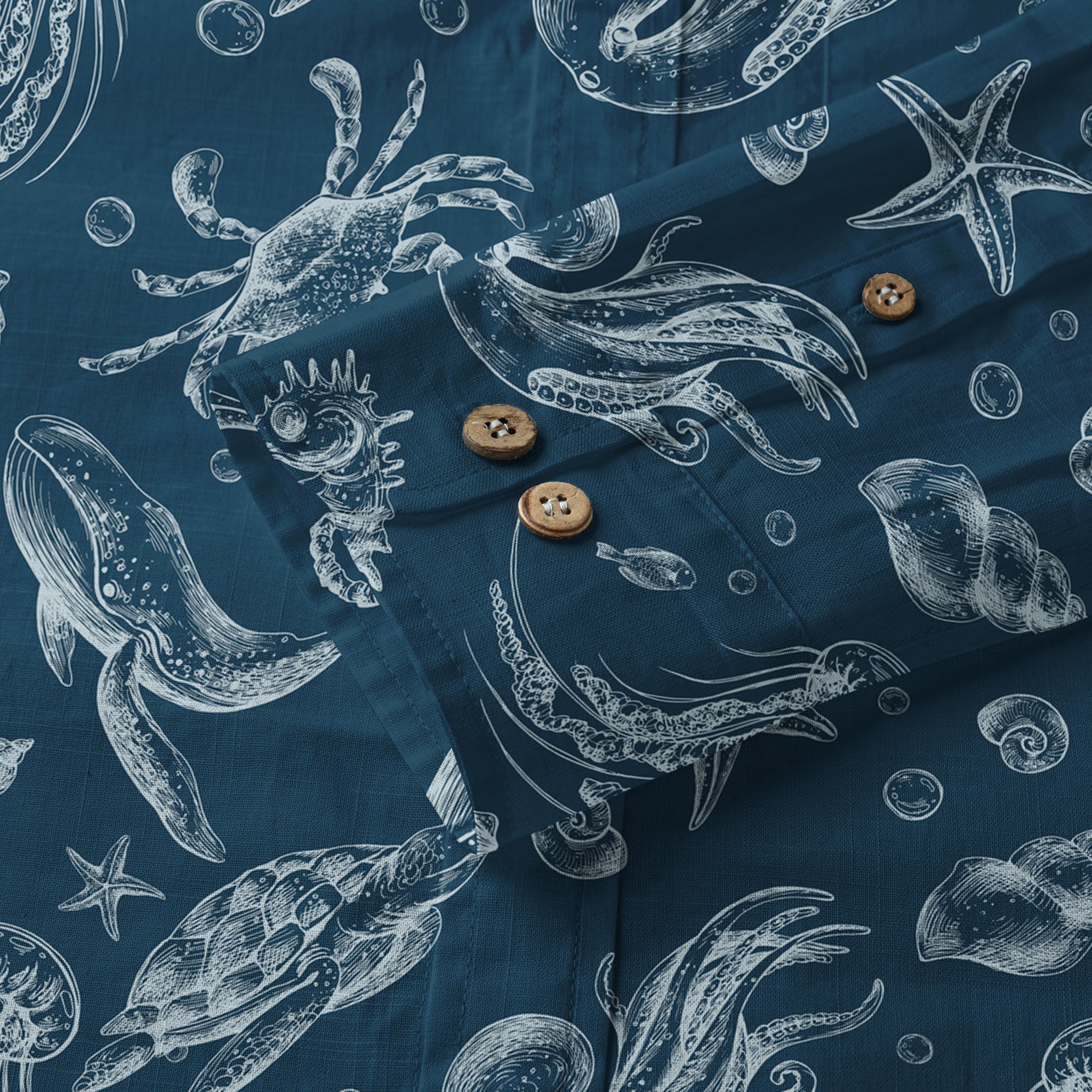 Sea Shells Animal Pattern Hawaii Shirt, Turtle Sea Shells Hawaiian Shirt for Men Women - The Palmix