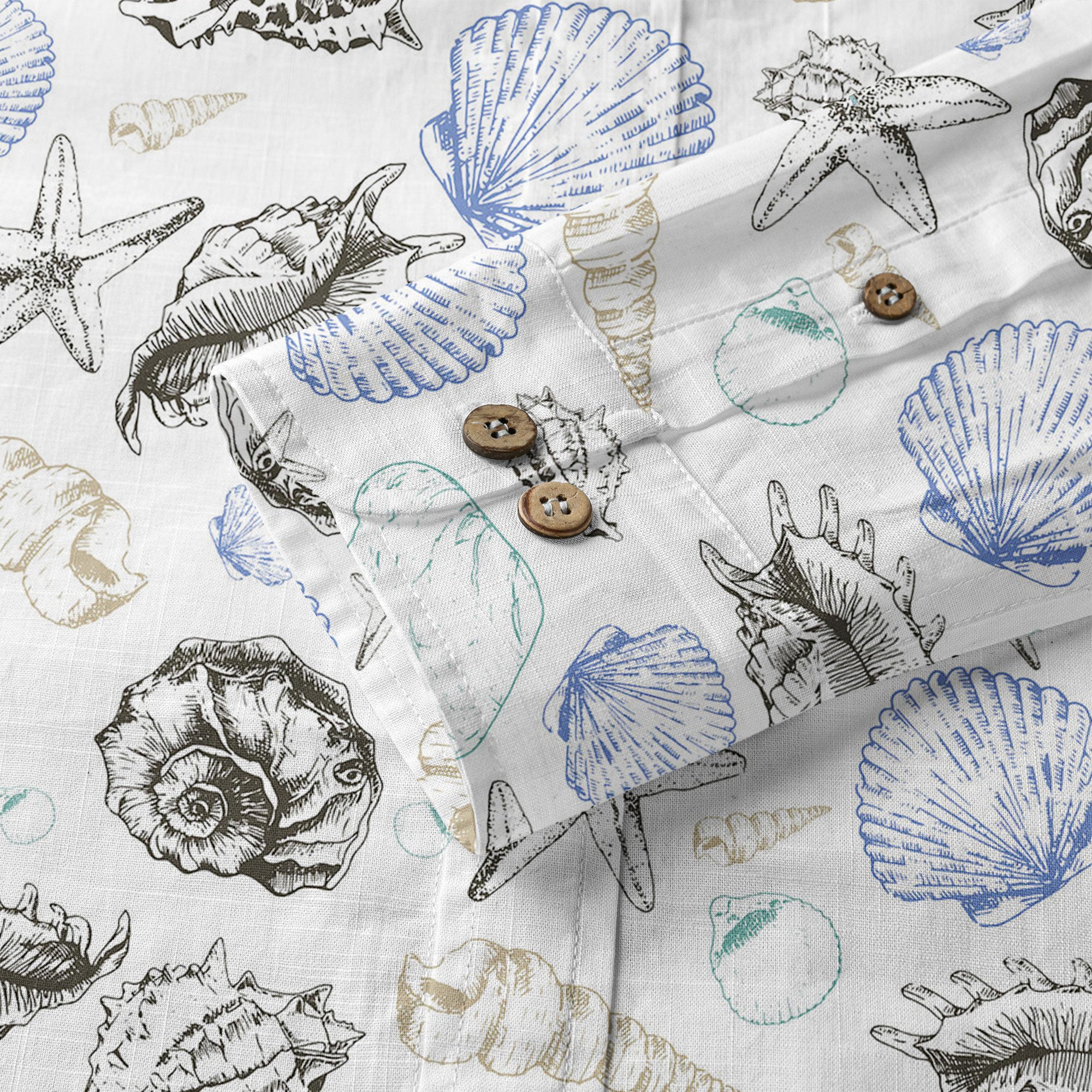 Sea Shells Animal Pattern Hawaii Shirt, Turtle Sea Shells Hawaiian Shirt for Men Women - The Palmix