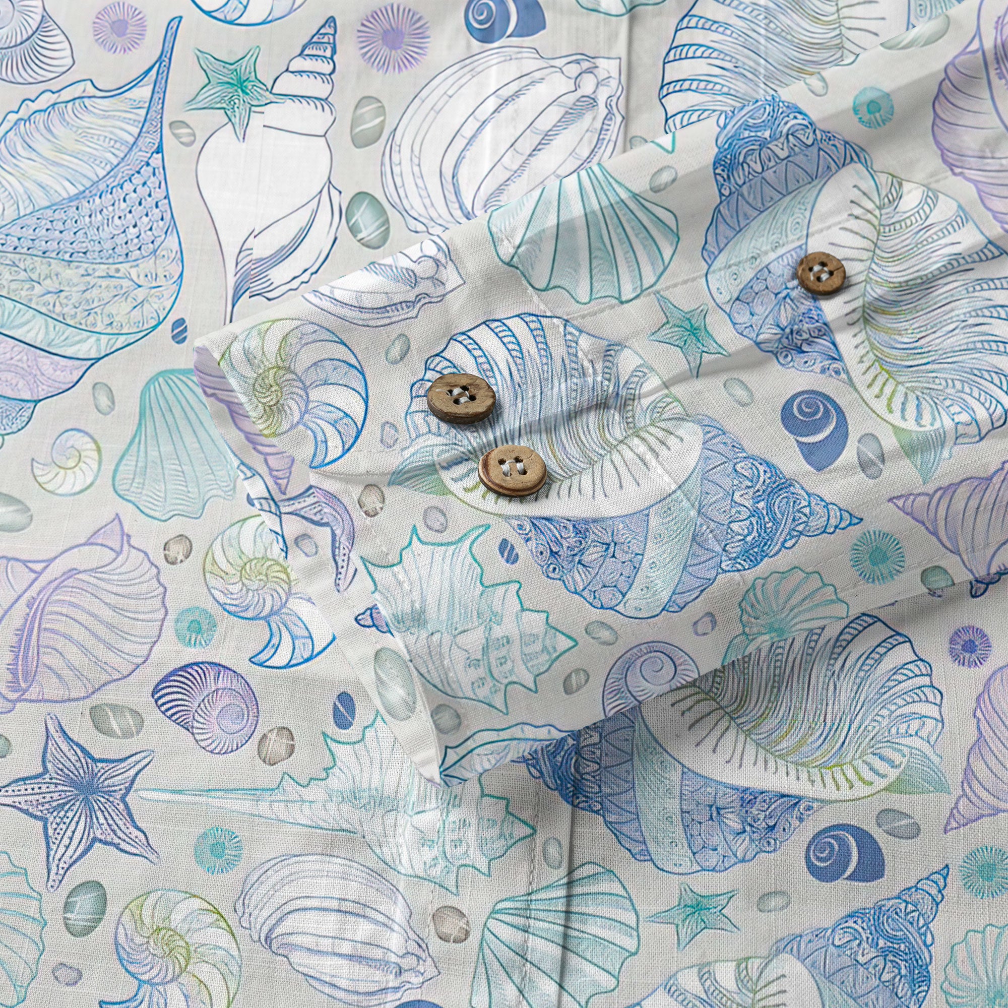 Sea Shells Animal Pattern Hawaii Shirt, Turtle Sea Shells Hawaiian Shirt for Men Women - The Palmix