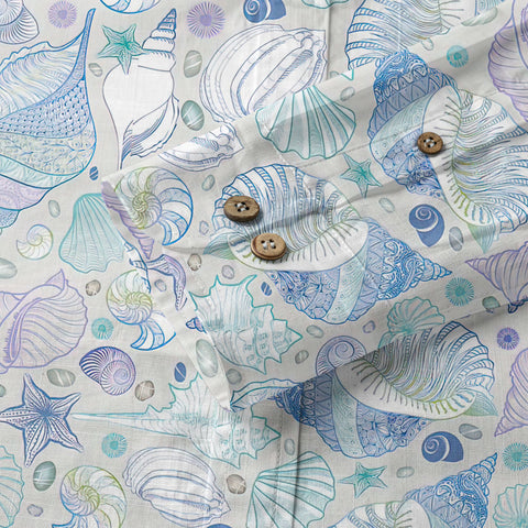 Sea Shells Animal Pattern Hawaii Shirt, Turtle Sea Shells Hawaiian Shirt for Men Women - The Palmix