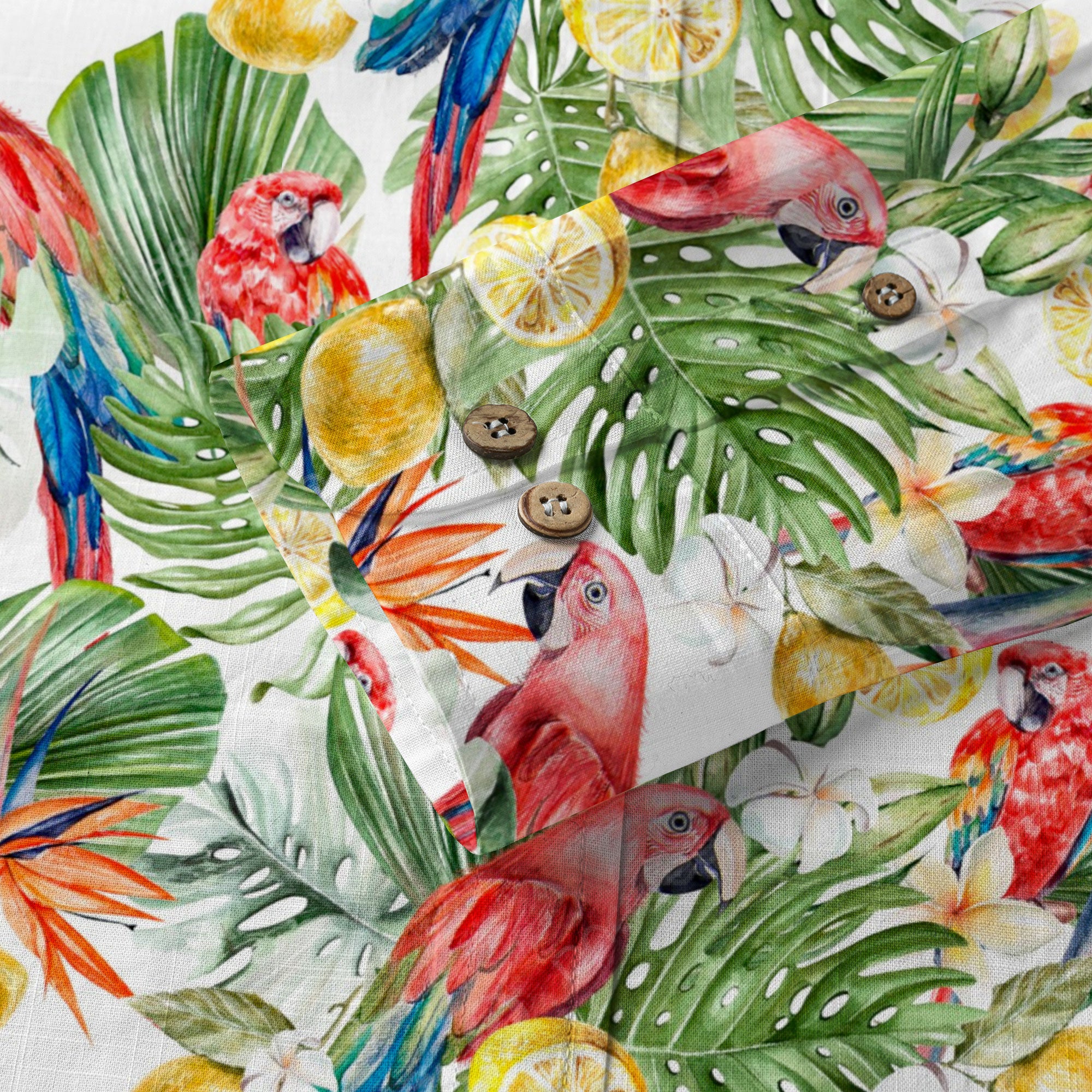 Parrot Beautiful Watercolor Tropical Pattern Hawaii Shirt - The Palmix
