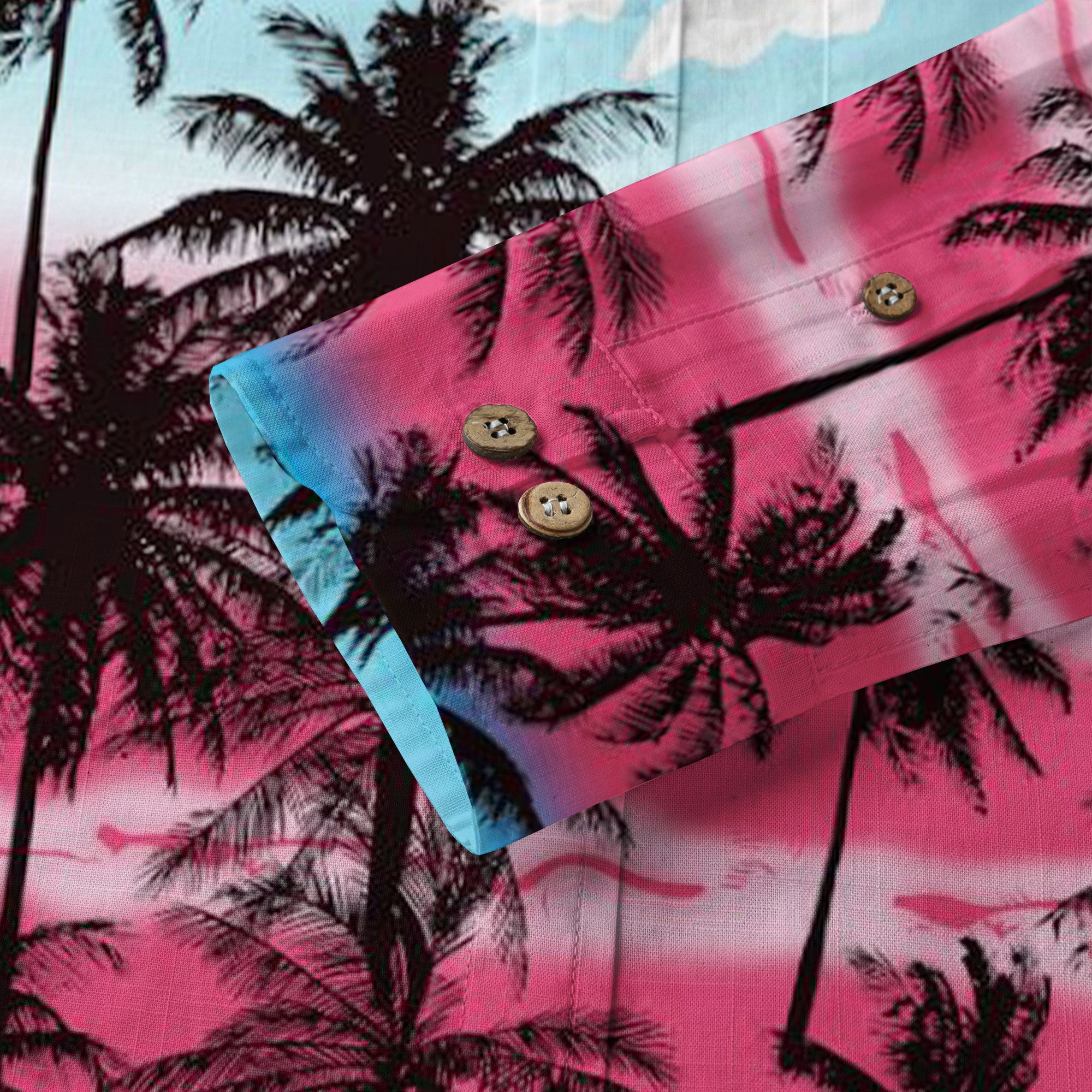 Sunset Trees Pattern Hawaii Shirt, Coconut Pattern Hawaii Shirt, Summer Beach Shirt - The Palmix