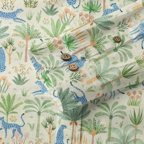 Tropical Fruits Aloha Hawaiian Button Up Long Sleeve Shirt, Summer Beach Aloha Hawaii Shirt - The Palmix