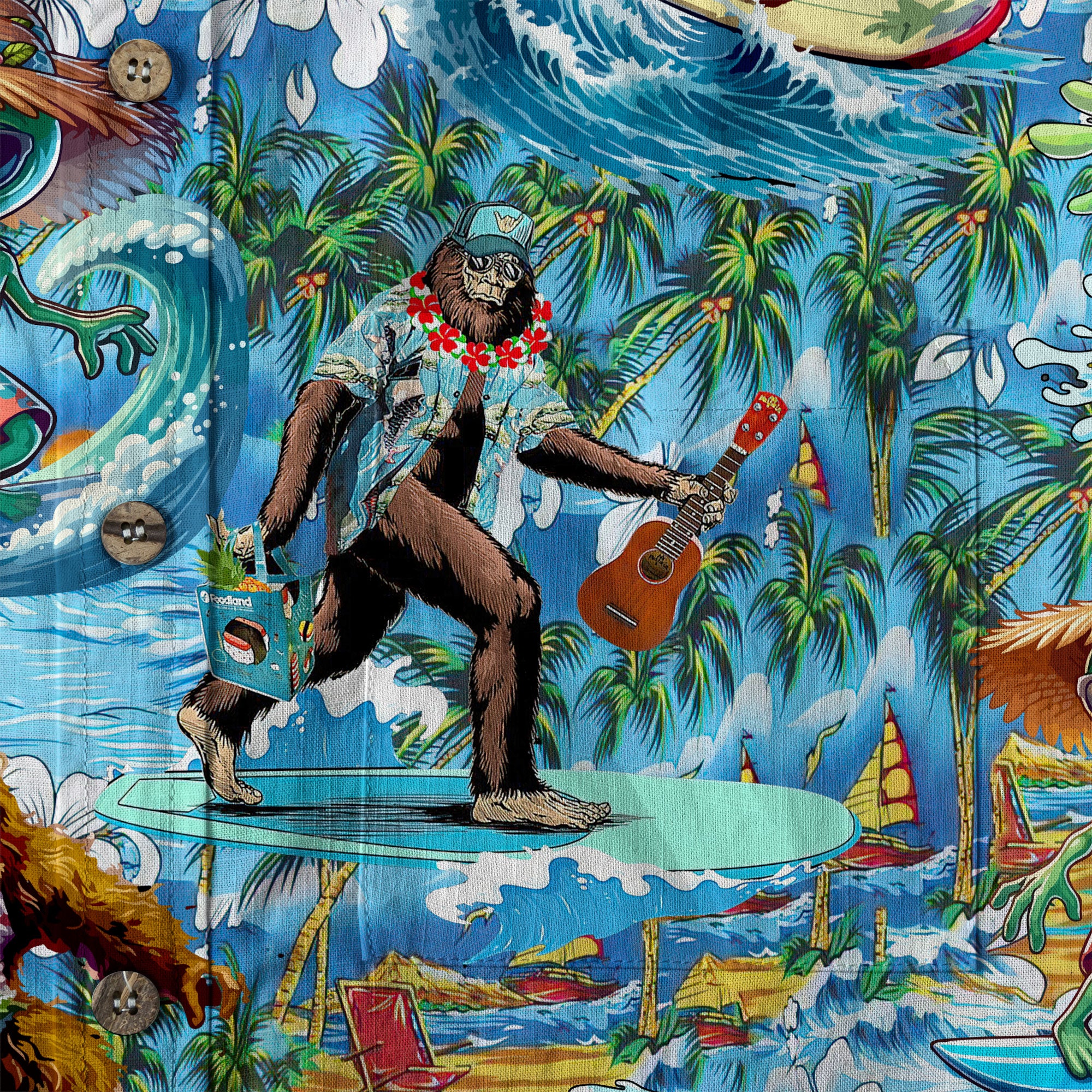 Bigfoot Baseball Hawaiian Shirt, Bigfoot Aloha Hawaii Shirt - The Palmix