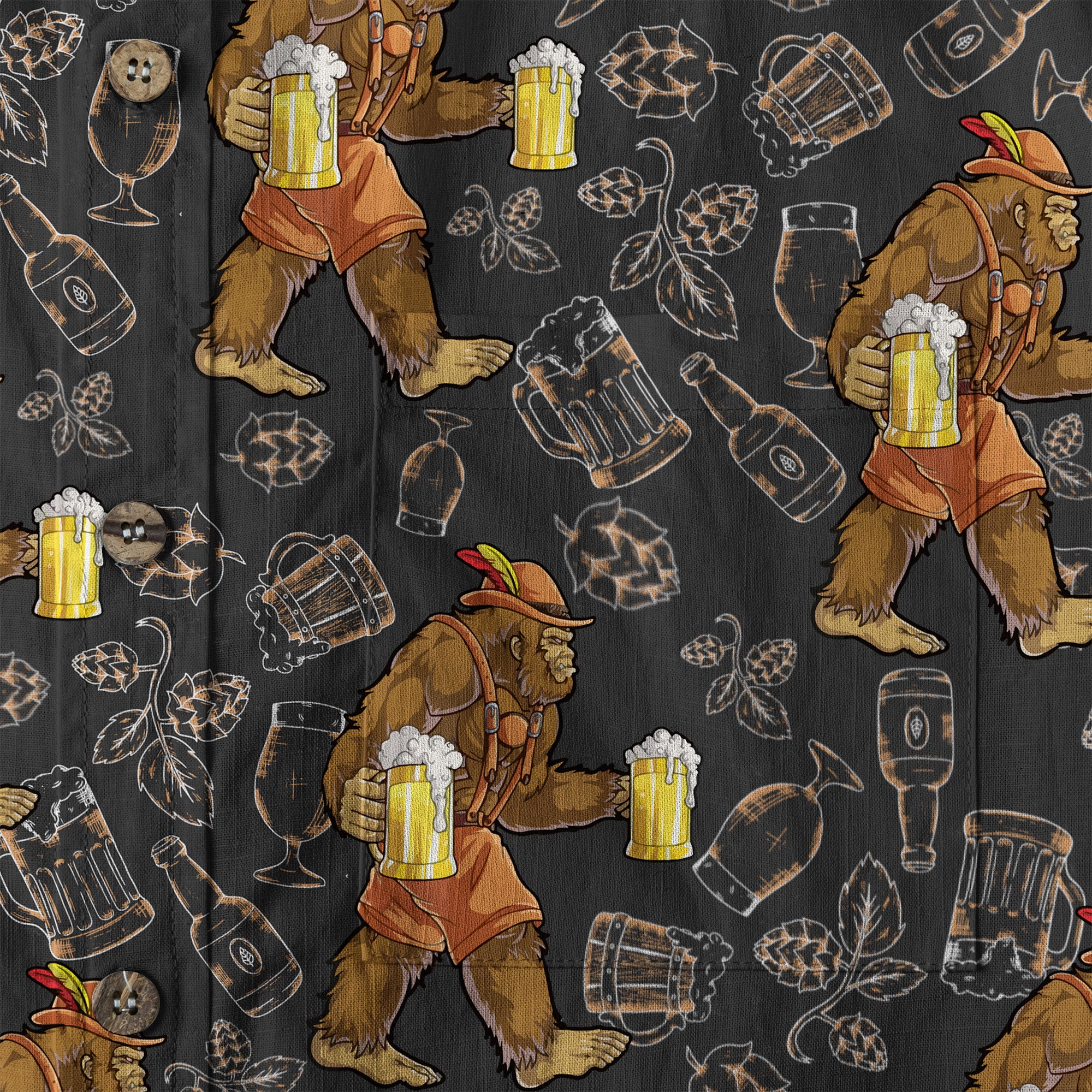 Bigfoot Beer Hawaiian Shirt, Bigfoot Aloha Shirt, Beer Button Up Shirt - The Palmix