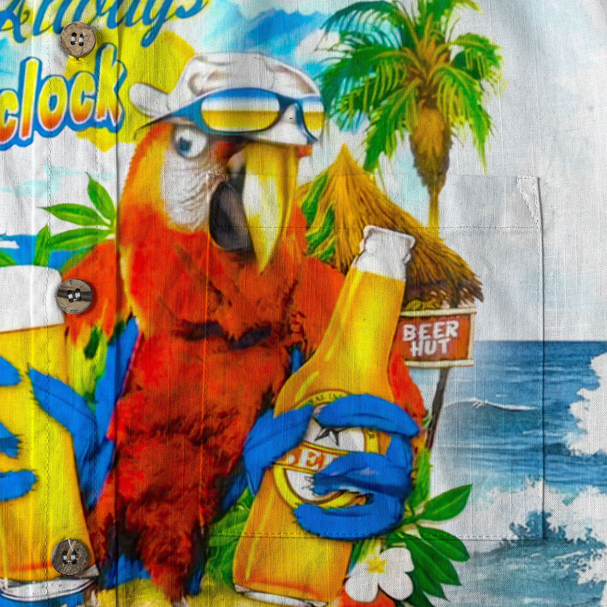 Parrot Hawaiian Long Sleeve Shirt, Parrot Summer Hawaiian Beach Long Shirt - The Palmix