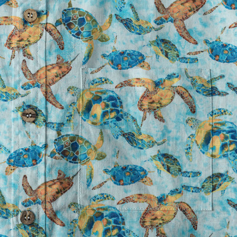 Turtle Hawaiian Long Sleeve Shirt for Men, Ocean Hawaiian Long Shirt - The Palmix