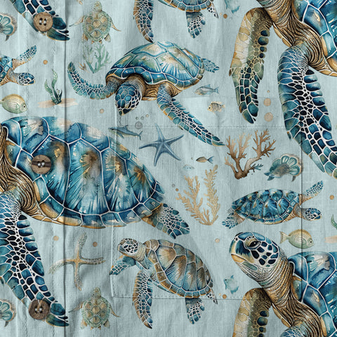 Tropical Turtle Hawaiian Shirts for Men Women, Sea Turtle Aloha Summer Beach Shirt - The Palmix