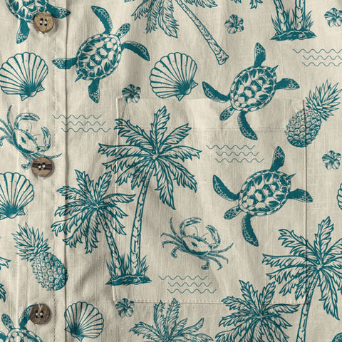 Turtle Aloha Shirt, Turtle Ocean Hawaiian Shirt - The Palmix