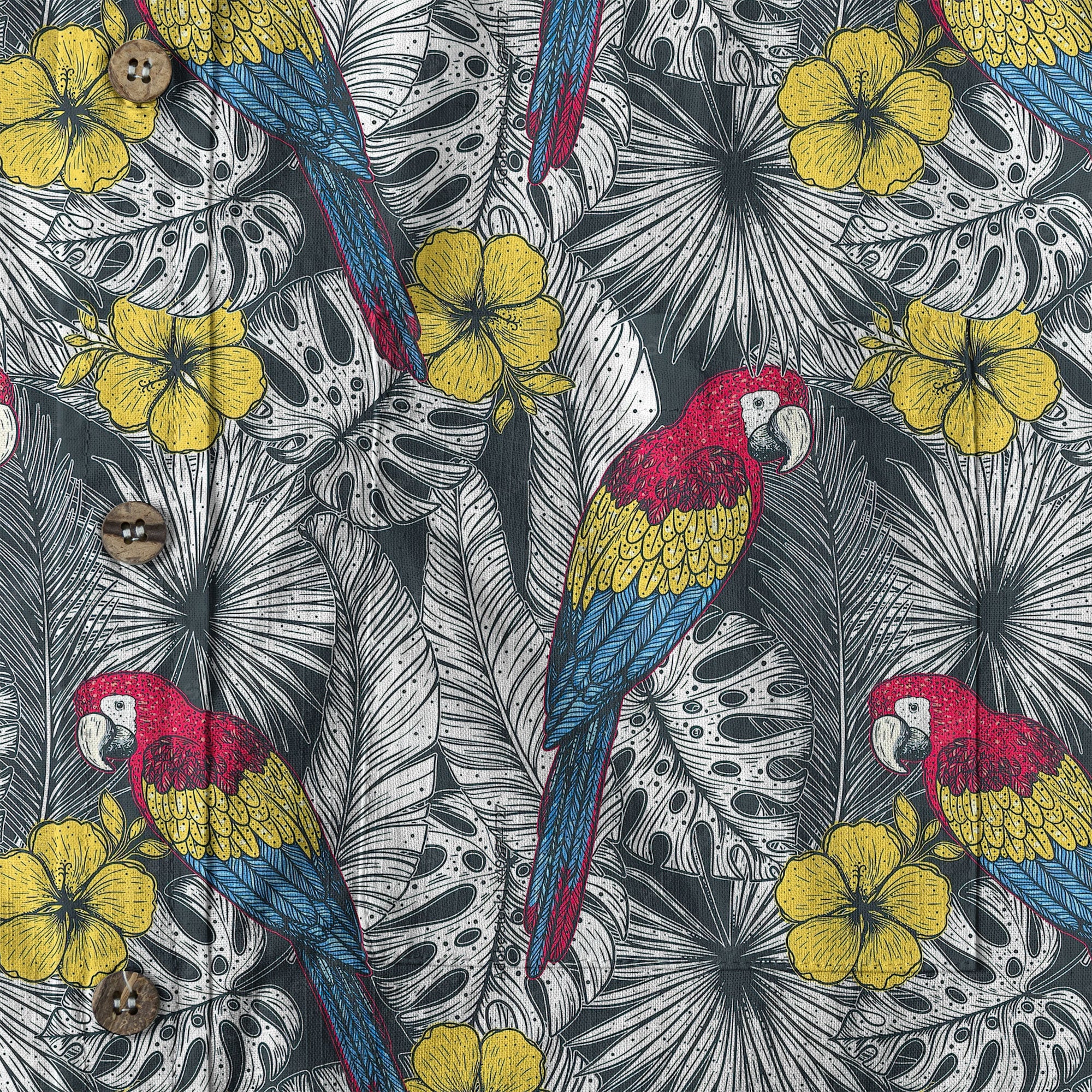 Floral Parrot Summer Beach Hawaiian Shirt, Colorful Parrot Pattern Hawaii Shirt - The Palmix