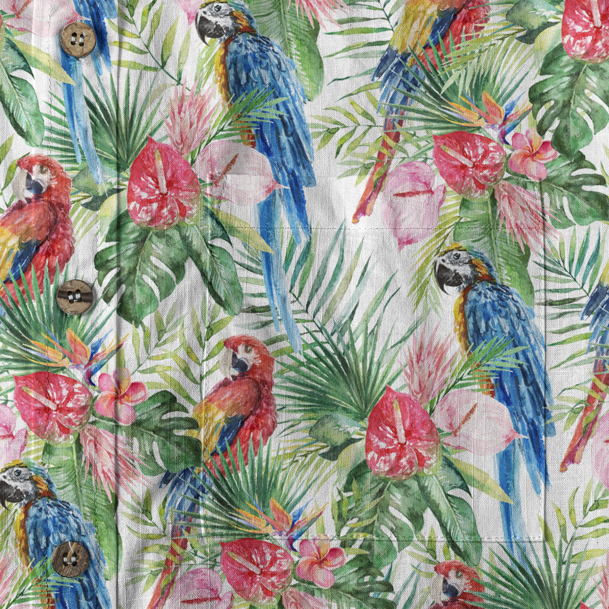 Tropical Parrot Summer Hawaiian Shirt, Colorful Parrot Flowers Pattern Hawaii Shirt - The Palmix
