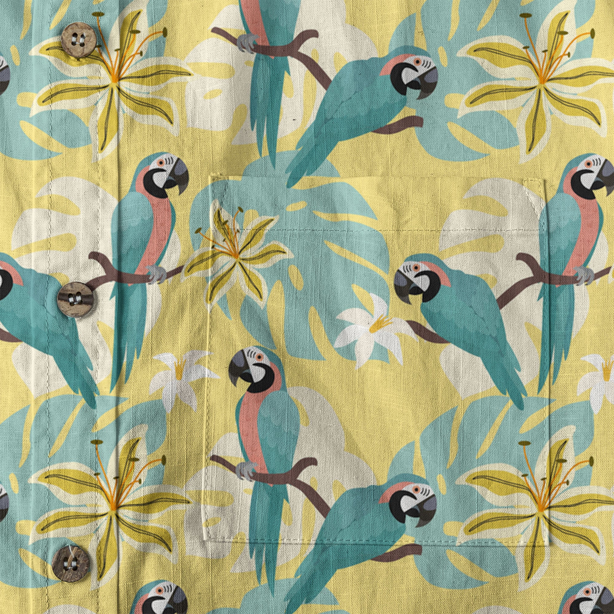 Tropical Parrot Summer Hawaiian Shirt, Colorful Parrot Flowers Pattern Hawaii Shirt - The Palmix