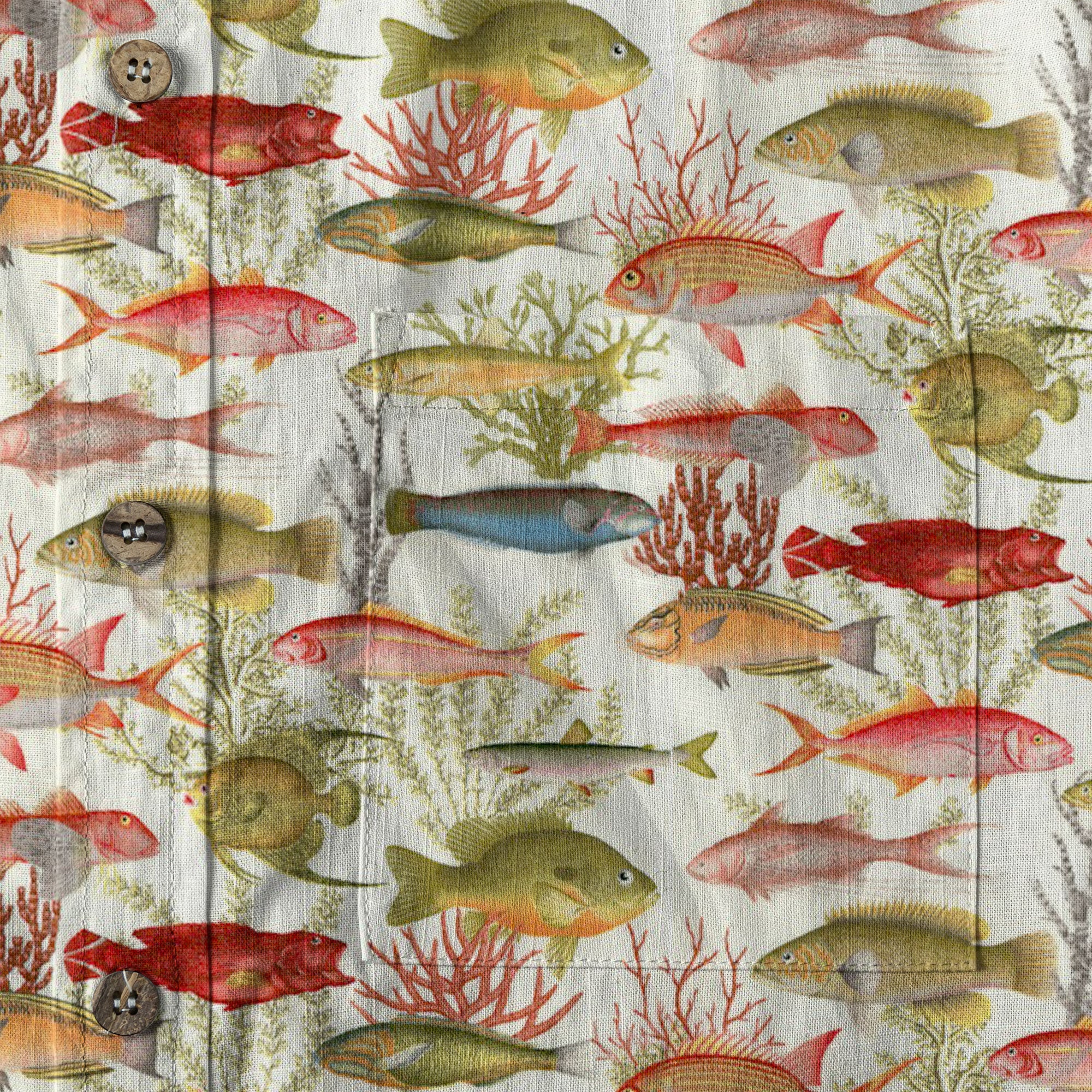 Sea Ocean Fish Women's Hawaiian Shirt, Sea Ocean Fish Print - The Palmix