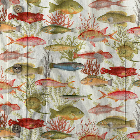 Sea Ocean Fish Women's Hawaiian Shirt, Sea Ocean Fish Print - The Palmix
