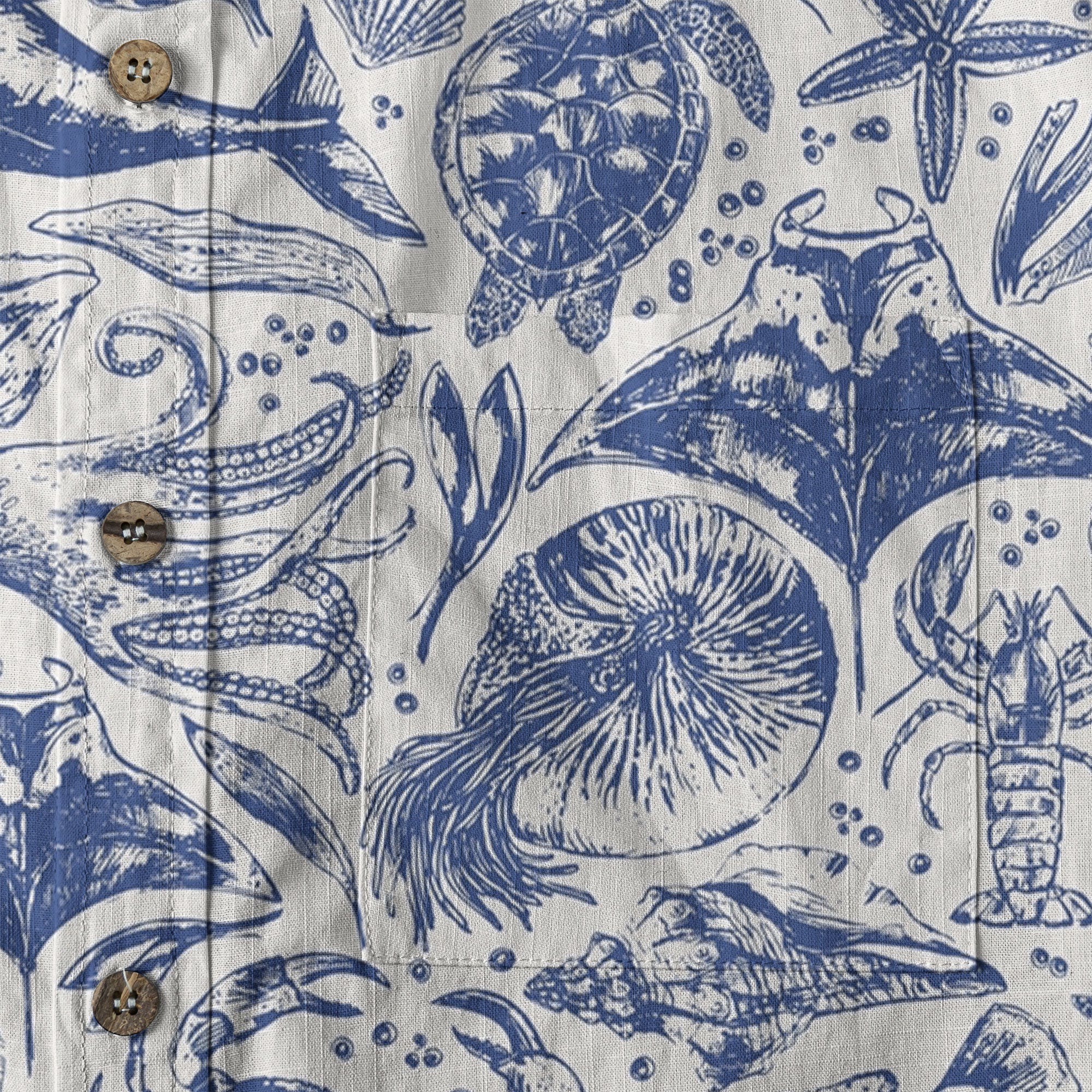 Ocean Animal Pattern Hawaii Shirt, Turtle Hawaiian Shirt for Men Women - The Palmix