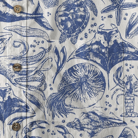 Ocean Animal Pattern Hawaii Shirt, Turtle Hawaiian Shirt for Men Women - The Palmix
