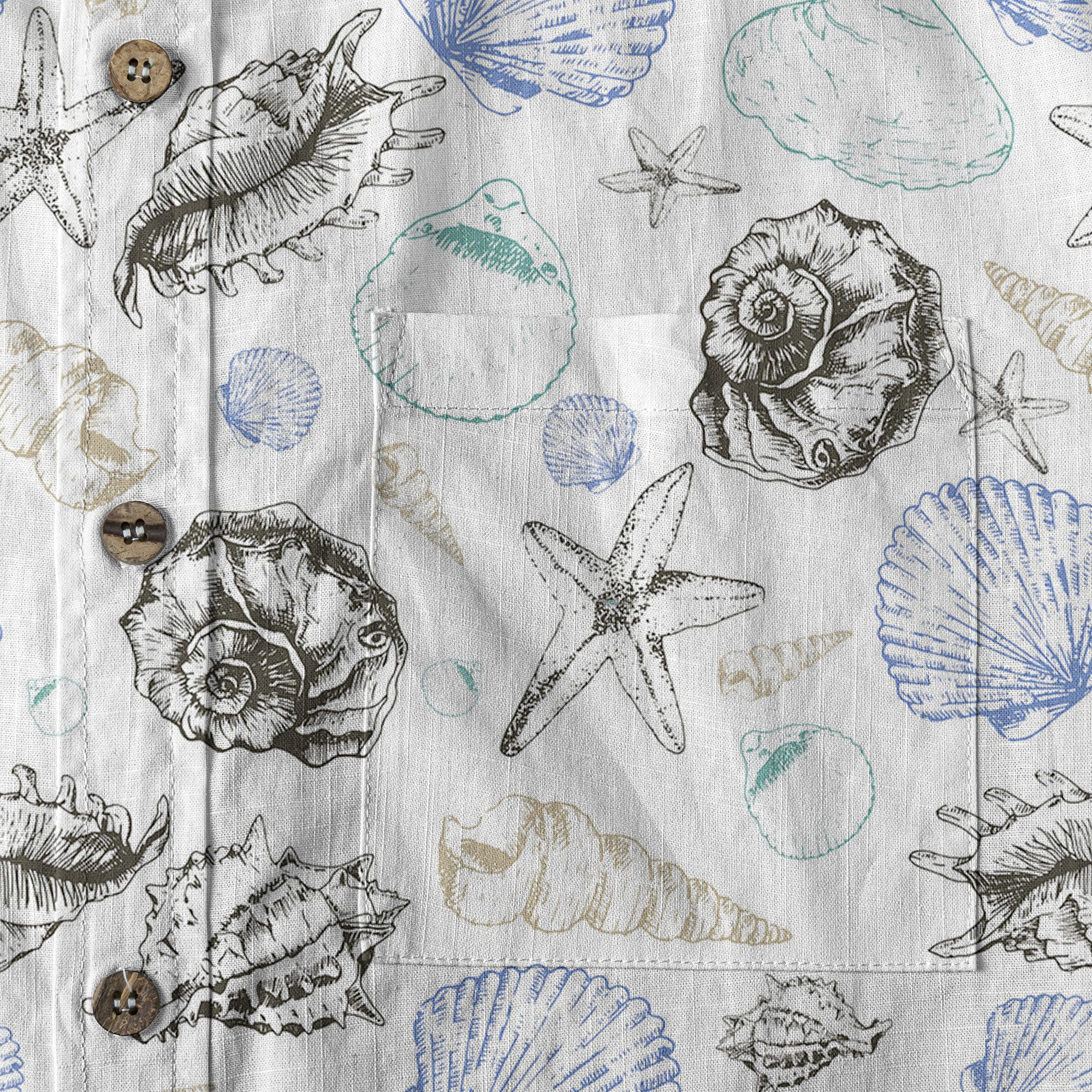 Sea Shells Animal Pattern Hawaii Shirt, Turtle Sea Shells Hawaiian Shirt for Men Women - The Palmix