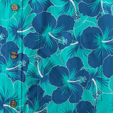Hibiscus Floral Pattern Hawaii Shirt, Palm Leaves Summer Beach Shirt - The Palmix