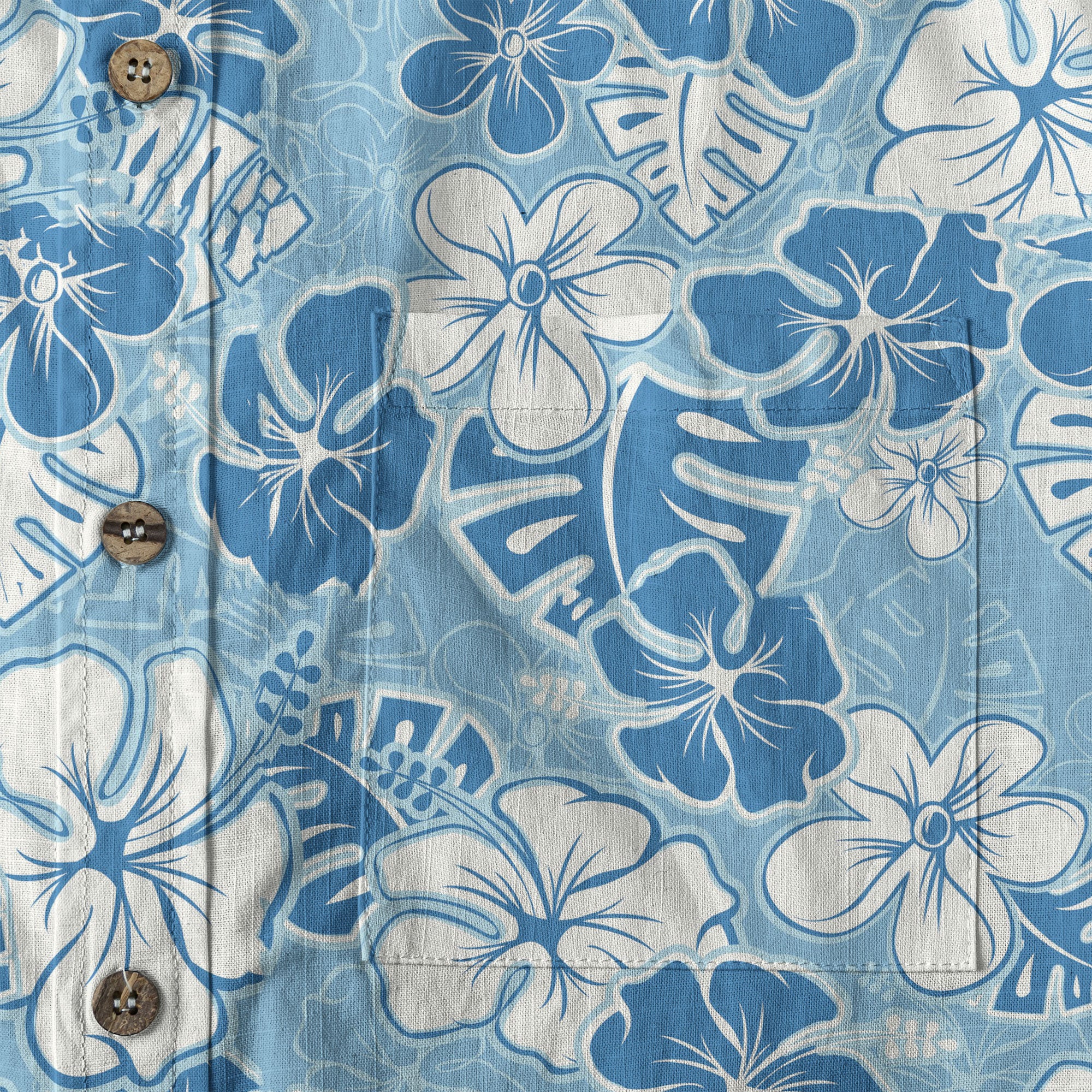 Hibiscus Floral Pattern Hawaiian Button Up Long Sleeve Shirt, Sea Hawaii Shirt - The Palmix