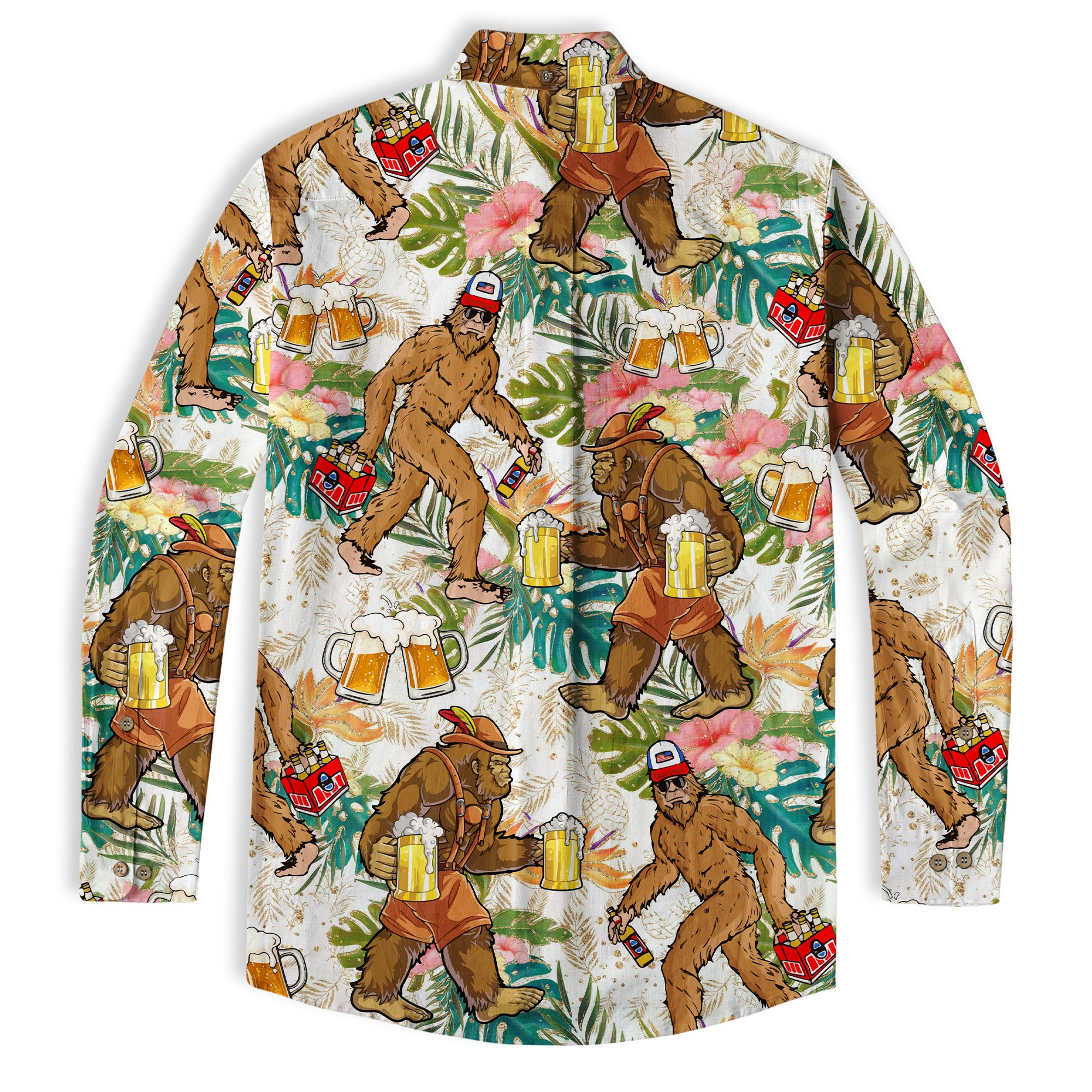Bigfoot Beer Hawaiian Shirt, Tropical Beer Hawaiian Shirt Casual Button Down Short Sleeve Shirt - The Palmix