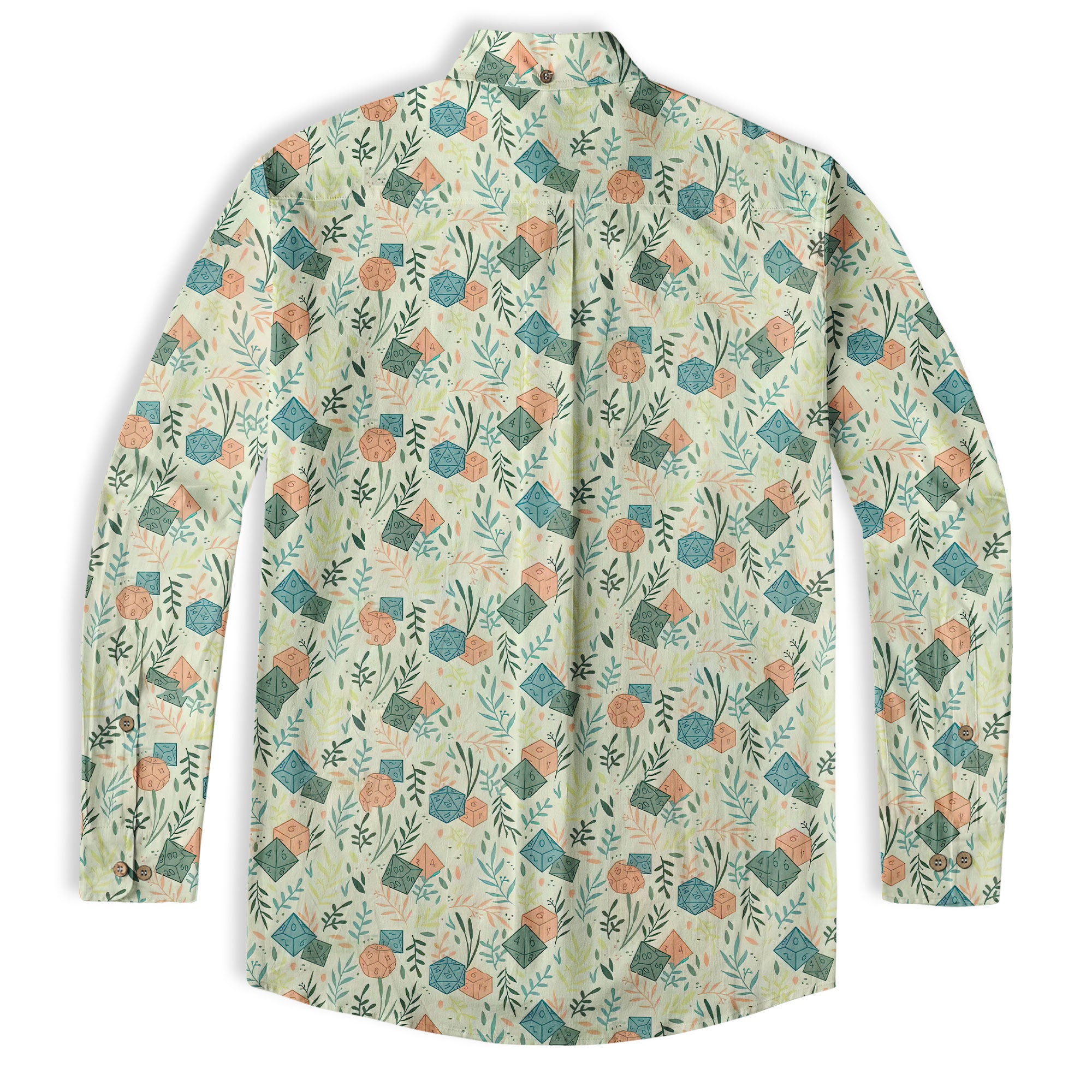 DD Dungeon Master Hawaiian Long Sleeve Shirt Dice Set Tabletop Games Button up Shirt Gifts - The Palmix