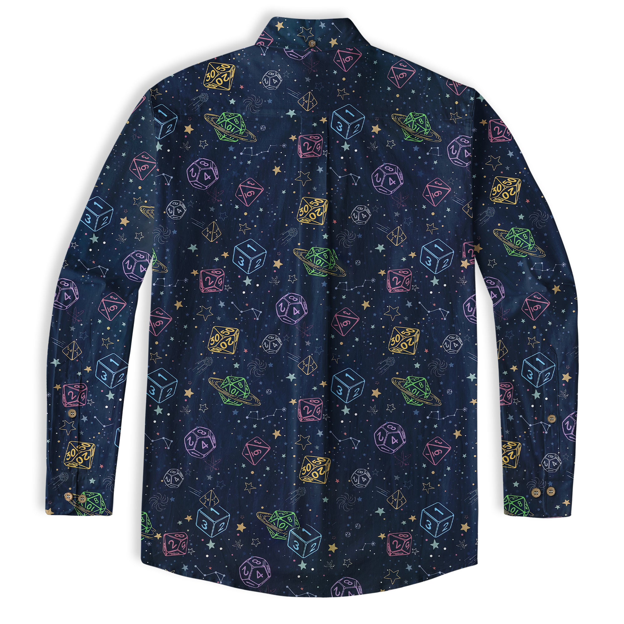 DD Dungeon Master Hawaiian Long Sleeve Shirt Dice Set Tabletop Games Button up Shirt Gifts - The Palmix