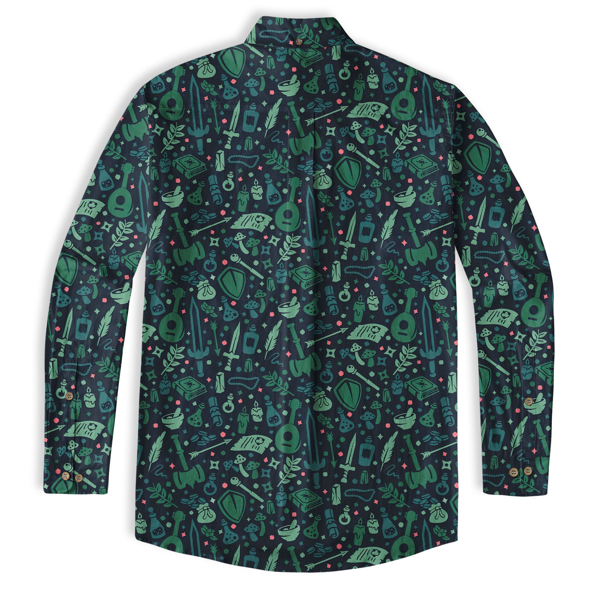 DD Dungeon Master Hawaiian Long Sleeve Shirt Dice Set Tabletop Games Button up Shirt Gifts - The Palmix