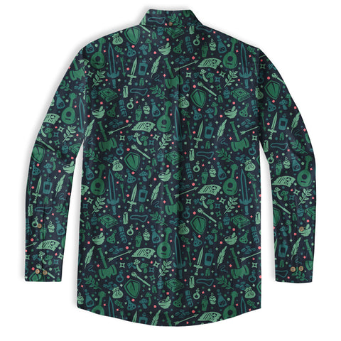 DD Dungeon Master Hawaiian Long Sleeve Shirt Dice Set Tabletop Games Button up Shirt Gifts - The Palmix