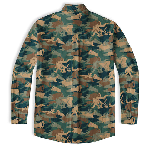 Camo Bigfoot Hawaiian Shirt Men Women, Hibiscus Bigfoot Sasquatch Hawaiian Shirt, Bigfoot Summer Beach Aloha Short Sleeve Button Down - The Palmix