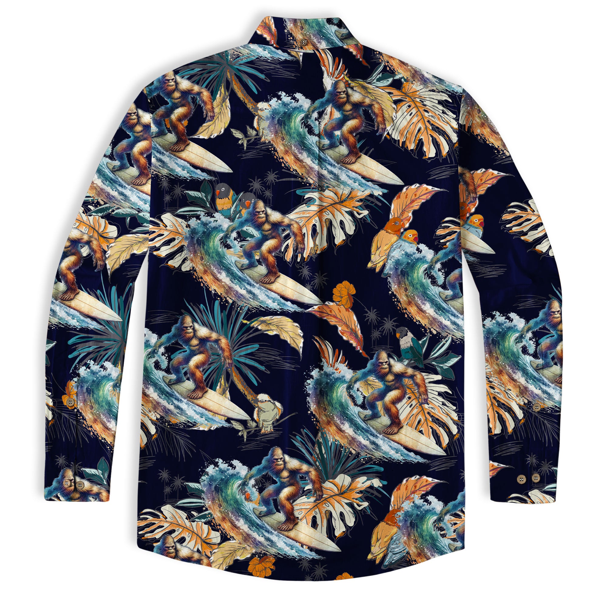 Camo Bigfoot Hawaiian Shirt Men Women, Hibiscus Bigfoot Sasquatch Hawaiian Shirt, Bigfoot Summer Beach Aloha Short Sleeve Button Down - The Palmix