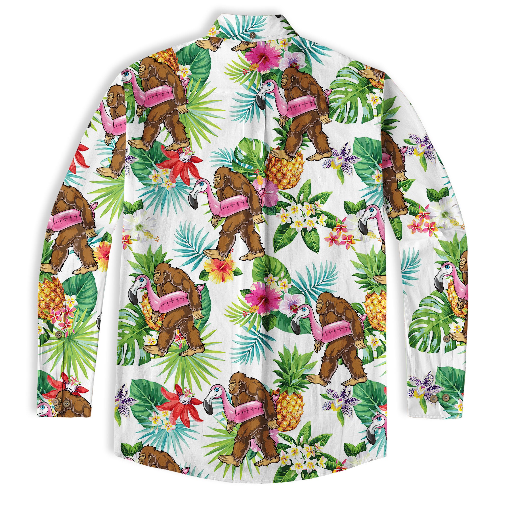 Camo Bigfoot Hawaiian Shirt Men Women, Hibiscus Bigfoot Sasquatch Hawaiian Shirt, Bigfoot Summer Beach Aloha Short Sleeve Button Down - The Palmix