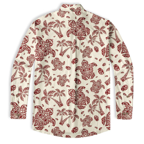 Turtle Floral Aloha Beach Long Sleeve Shirt, Ocean Turtle Long Shirt - The Palmix