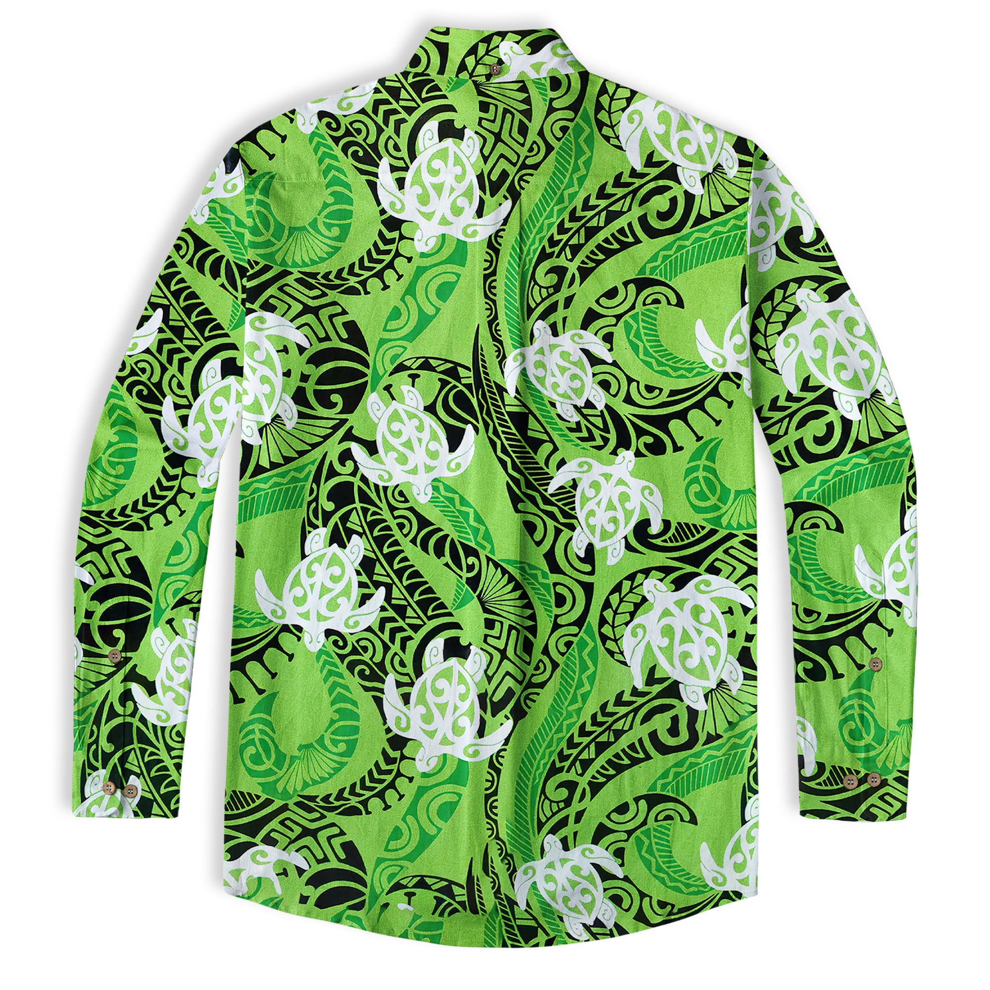 Turtle Floral Aloha Beach Long Sleeve Shirt, Ocean Turtle Long Shirt - The Palmix